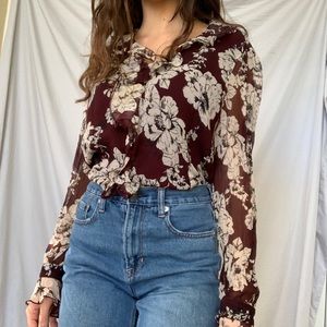 Nine West Silk Floral Blouse